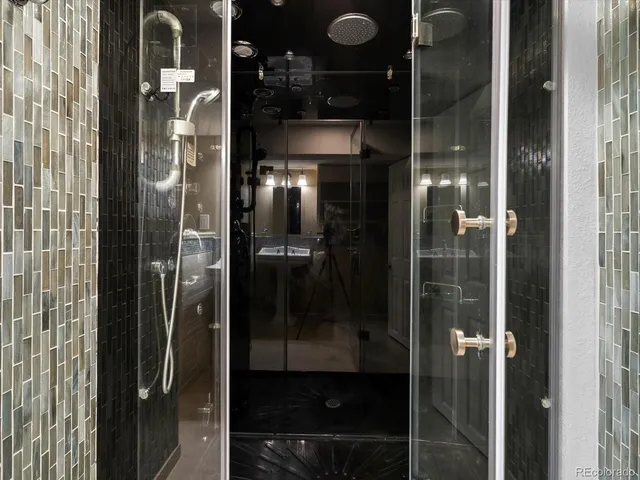 a view of backyard with a deck