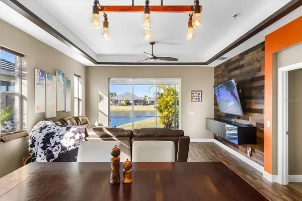 a living room with furniture