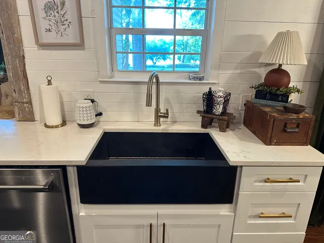 a living room with furniture