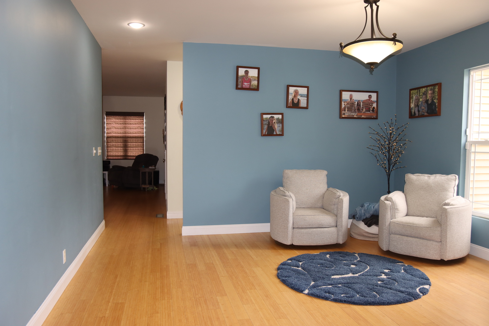 306 South 3rd Street Ashkum, IL 60911 - Photo 9 of 50 a living room with a couch and a chandelier
