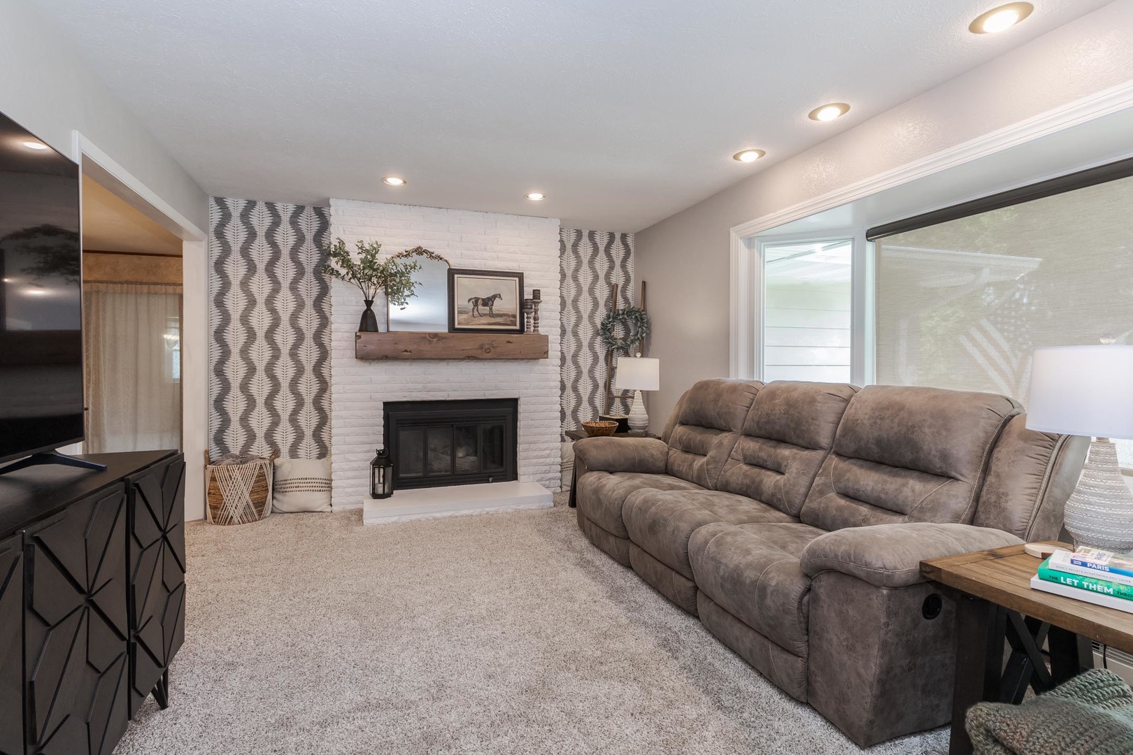 208 Foster Drive Normal, IL 61761 - Photo 4 of 32 a living room with furniture and a fireplace