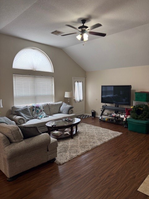 22411 High Point Pines Drive Spring, TX 77373 - Photo 2 of 12 Living room with ceiling fan and vinyl tile floors.