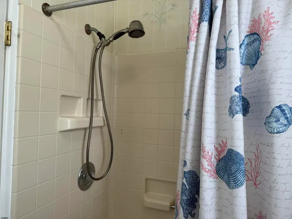 a bathroom that has a shower