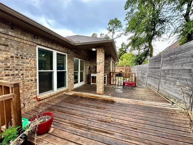 a view of outdoor space and deck kitchen