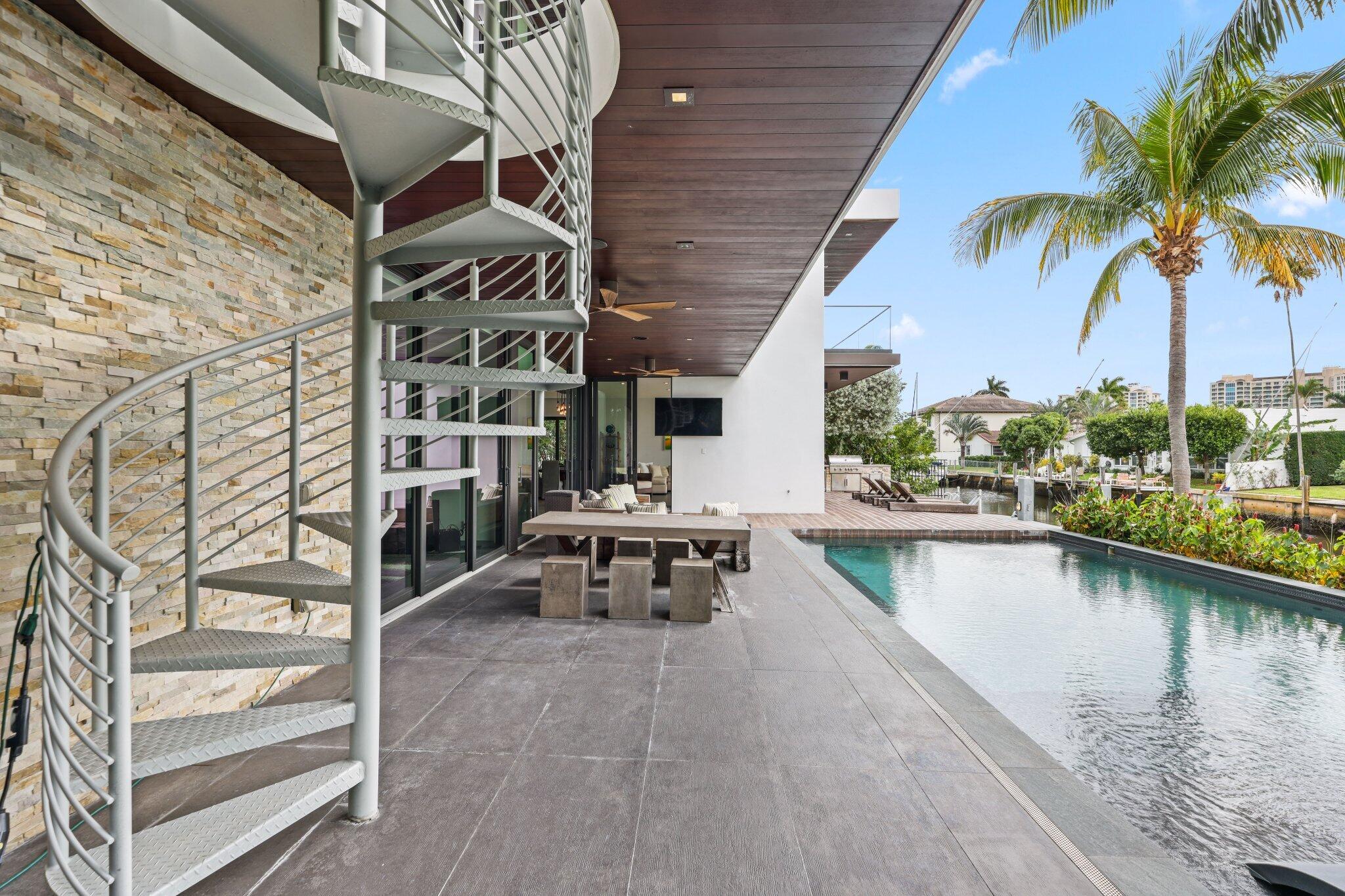 830 Northeast 71st Street Boca Raton, FL 33487 - Photo 53 of 76 Outdoor Spiral Staircase