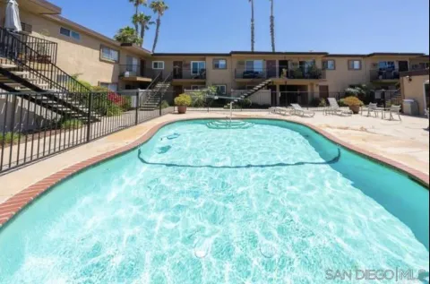 an outdoor view with patio