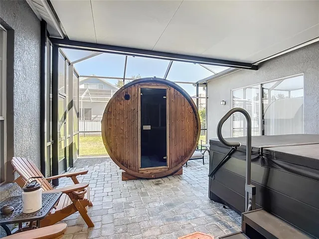 a room with furniture