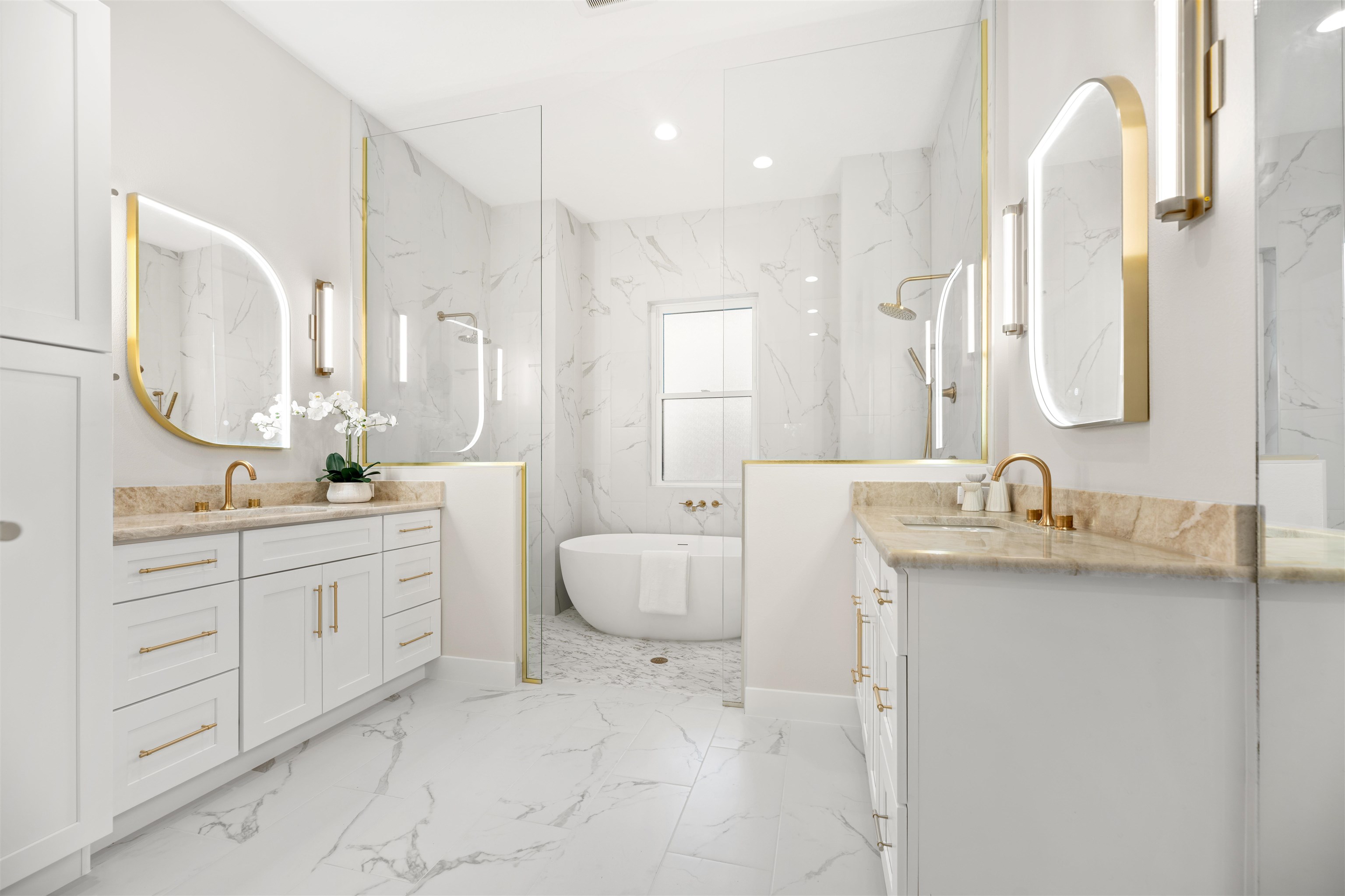 2549 Palm Avenue Flagler Beach, FL 32136 - Photo 29 of 65 a bathroom with a granite countertop sink and a mirror