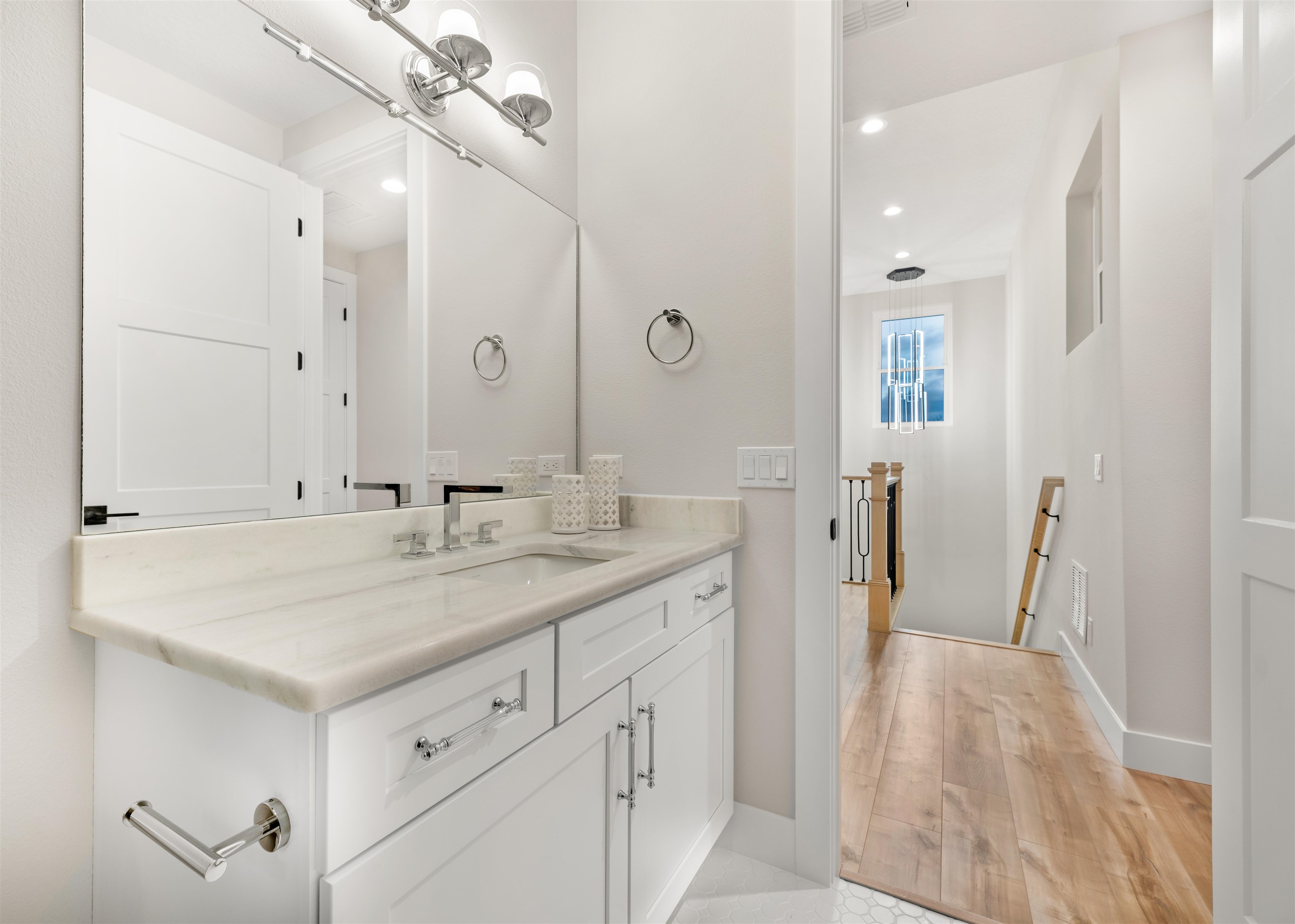2549 Palm Avenue Flagler Beach, FL 32136 - Photo 35 of 70 a bathroom with a sink and a mirror