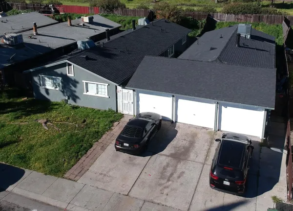 a car parked in front of a house
