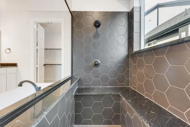 a bathroom with a shower