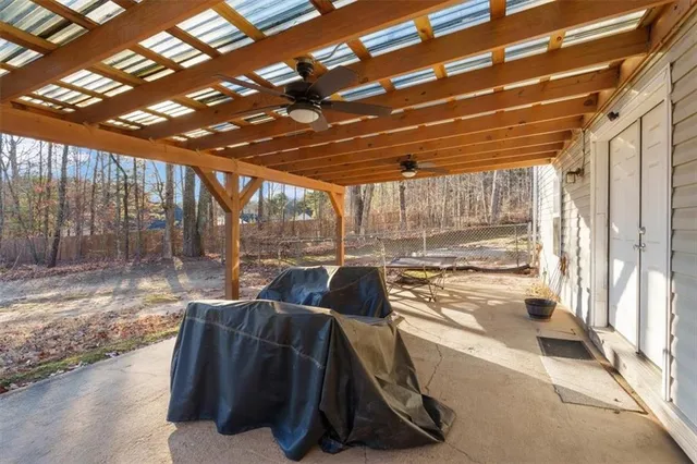 a view of a chairs and tables on the roof
