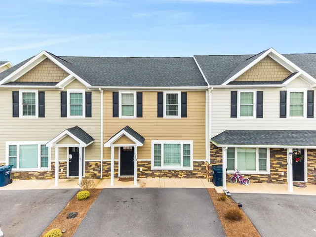 a front view of a residential houses
