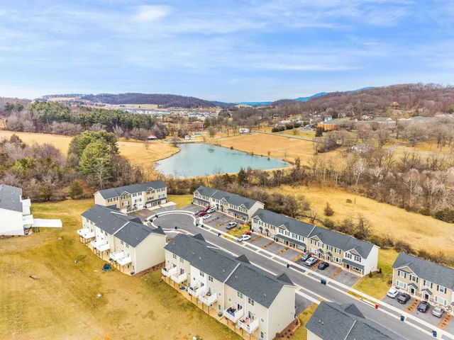 a view of a city and ocean view