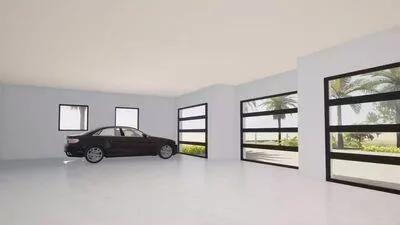 a car parked in front of a window