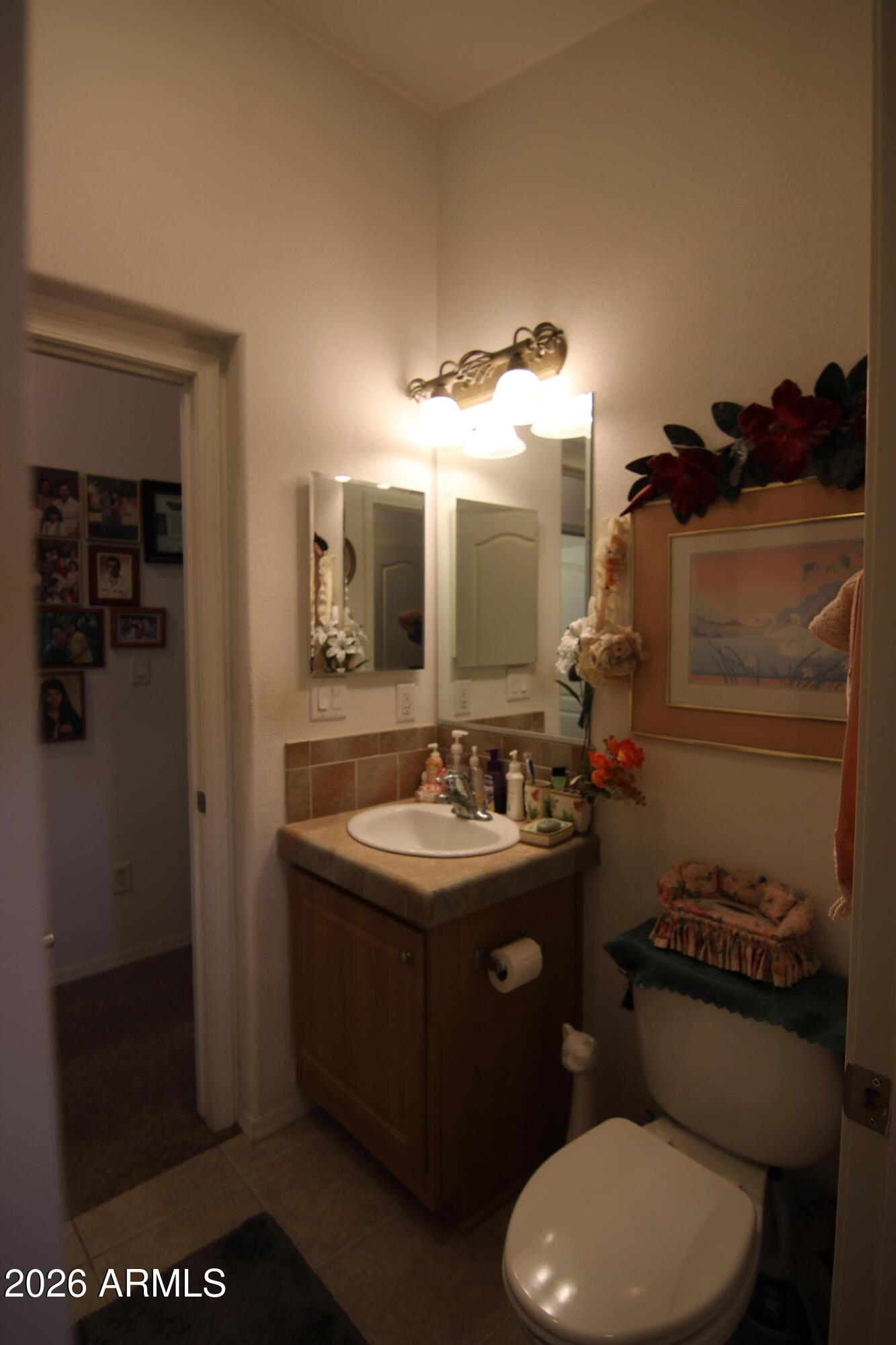 201 South Greenfield Road, Unit 268 Mesa, AZ 85206 - Photo 17 of 22 a bathroom with a sink toilet and mirror