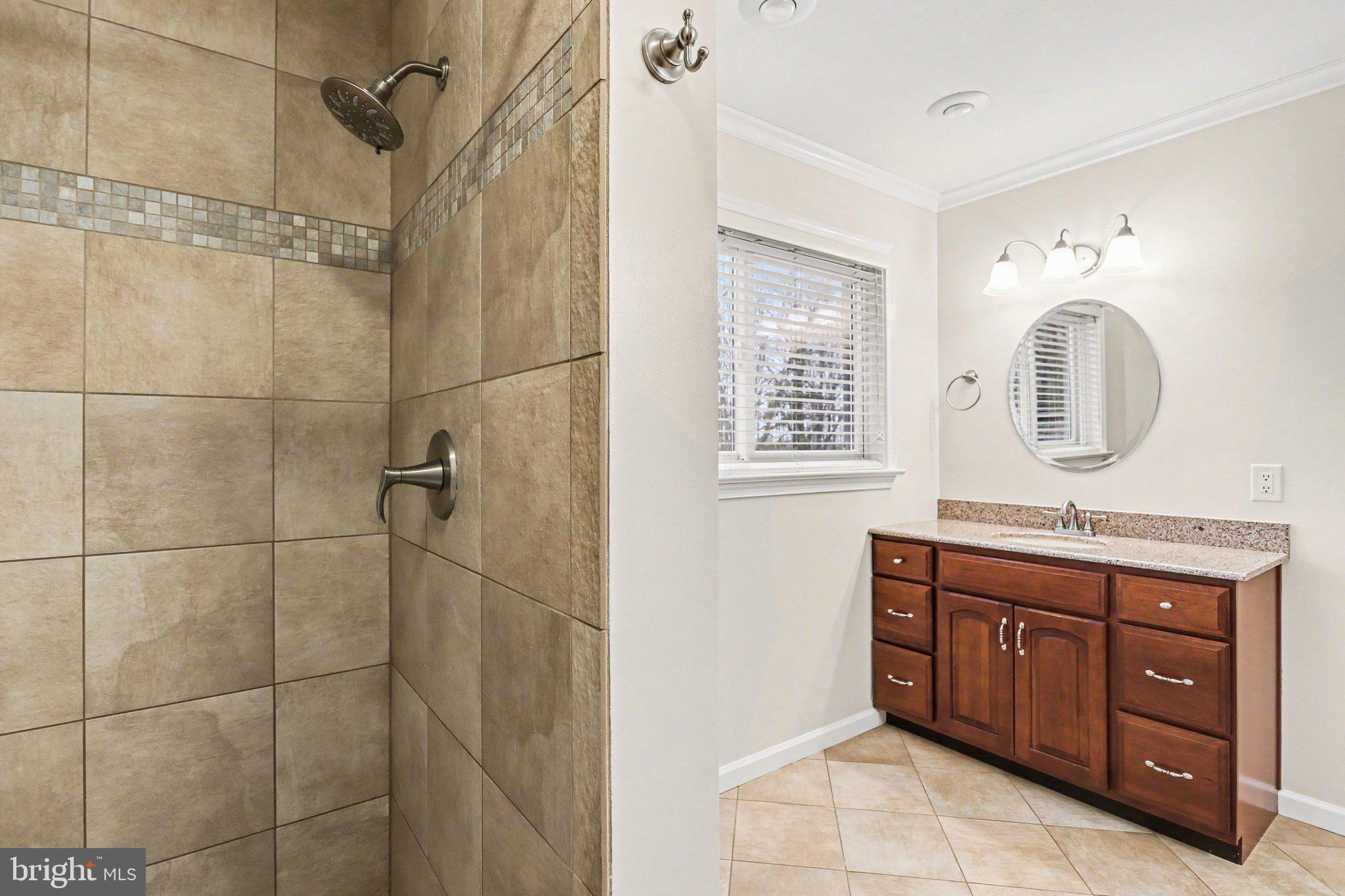 75 Longview Boulevard Gettysburg, PA 17325 - Photo 21 of 47 a bathroom with a double vanity sink a mirror a window and a shower