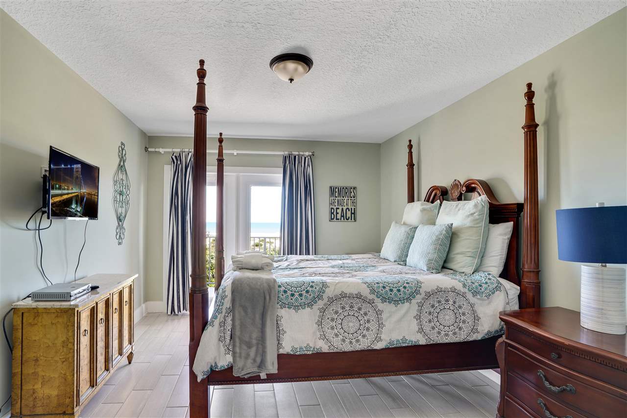 5072 Atlantic View St. Augustine, FL 32080 - Photo 25 of 40 a bedroom with a bed window and a flat screen tv