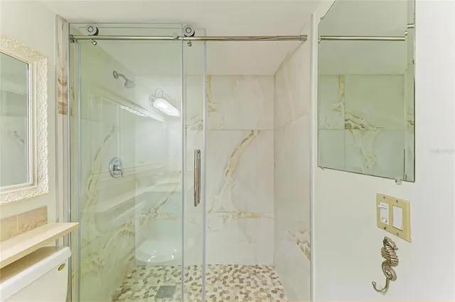 a bathroom with a shower