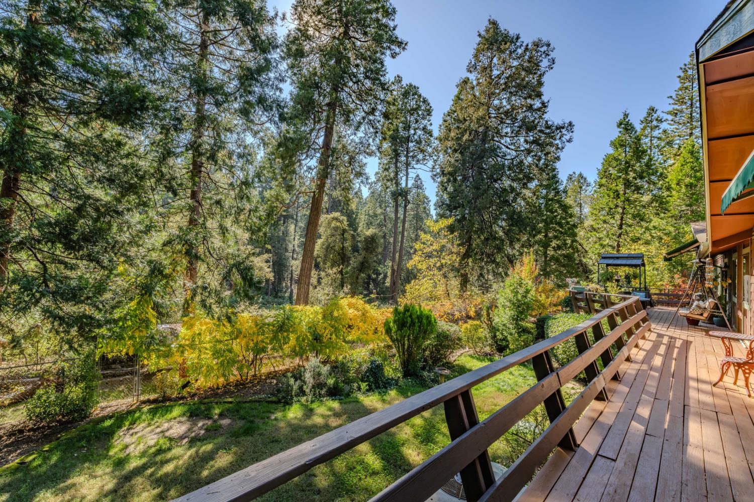 23140 Shake Ridge Road Volcano, CA 95689 - Photo 59 of 81 a view of a balcony with wooden stairs