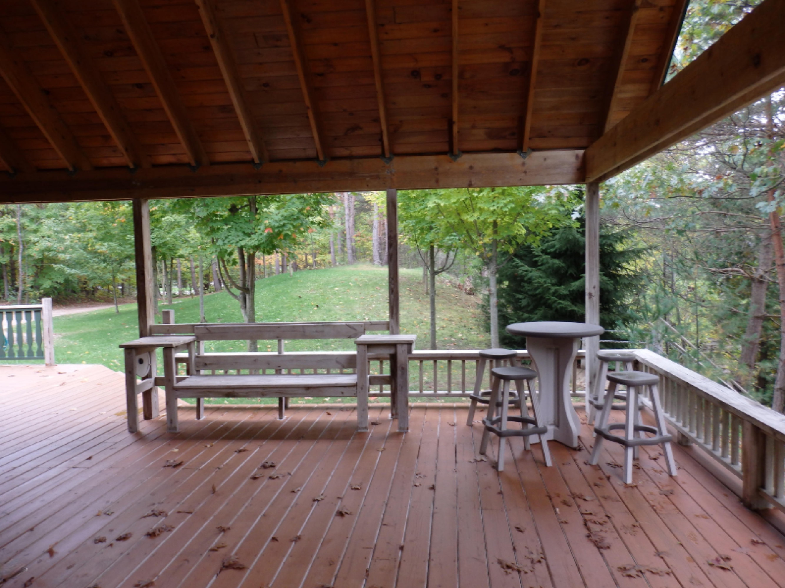 12600 Milks Road Kaleva, MI 49645 - Photo 39 of 65 seating on covered deck