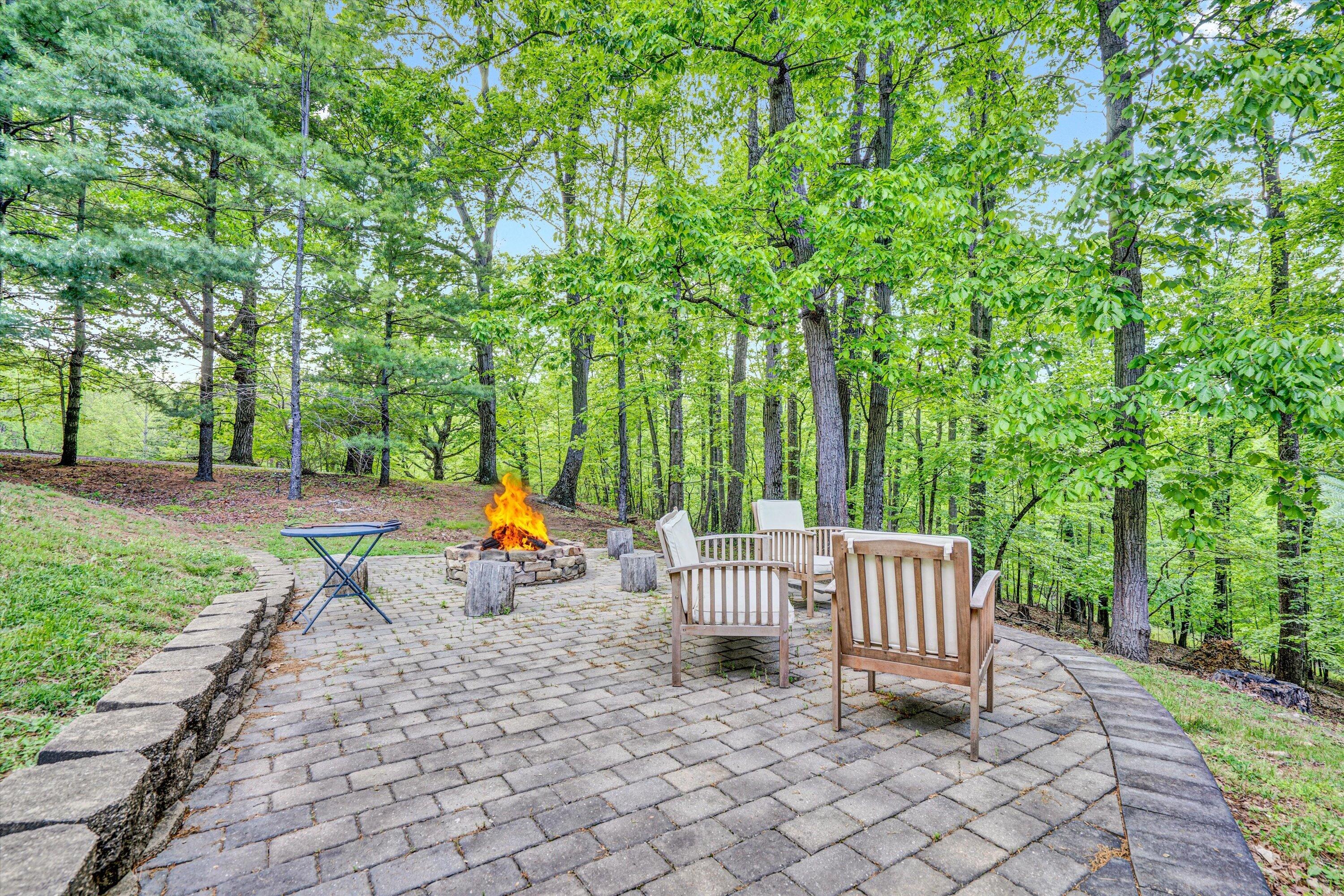1033 Hickory Falls Road Blue Ridge, VA 24064 - Photo 45 of 52 a backyard of a house with table and chairs