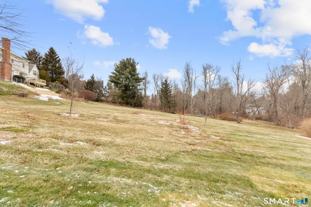 a view of a yard with trees
