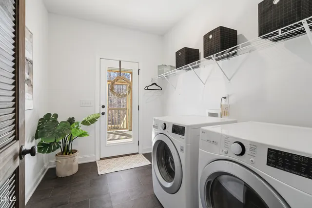 a view of a balcony with furniture