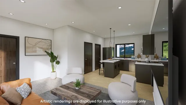 a bedroom with a bed and glass wall painting