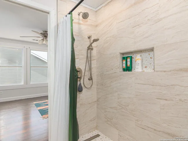 a bathroom with a shower