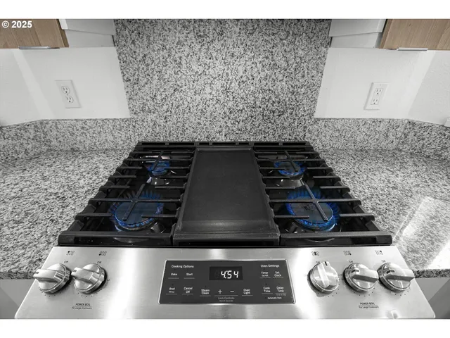 a close view of stove top oven