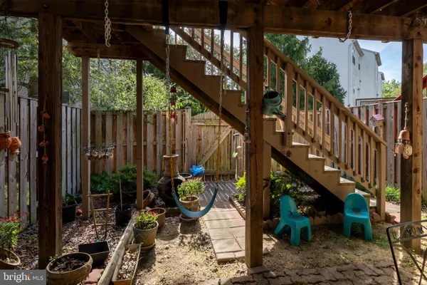 a view of porch with seating space