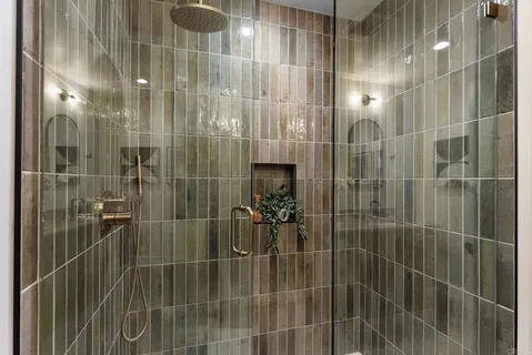 a bathroom with a shower