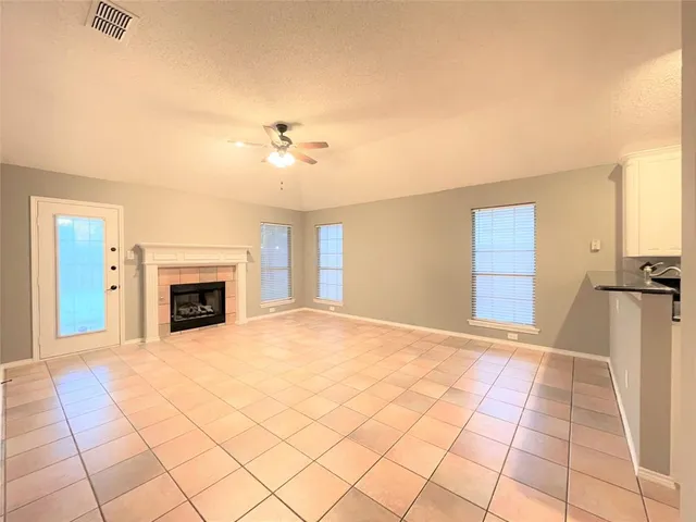 a view of a livingroom with a fireplace