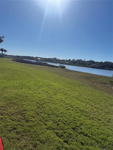 a view of an ocean from a yard