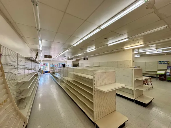 a view of a room with racks