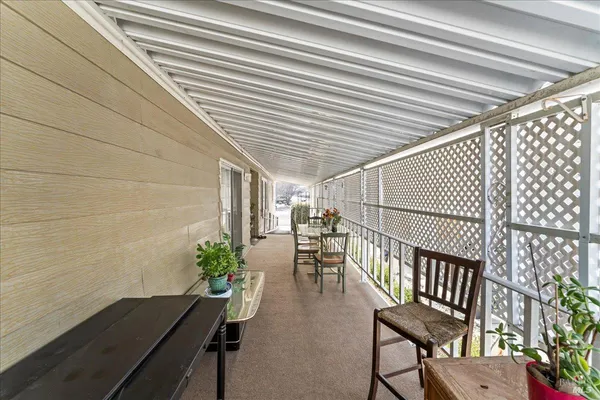 a dining room with furniture
