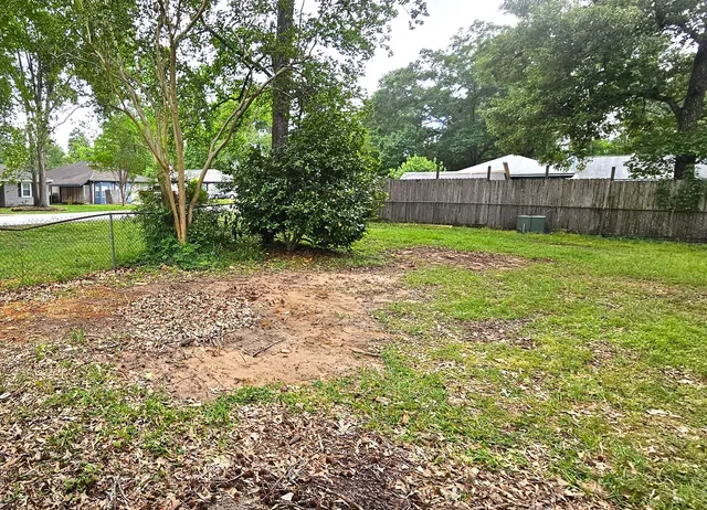 a view of backyard with tree