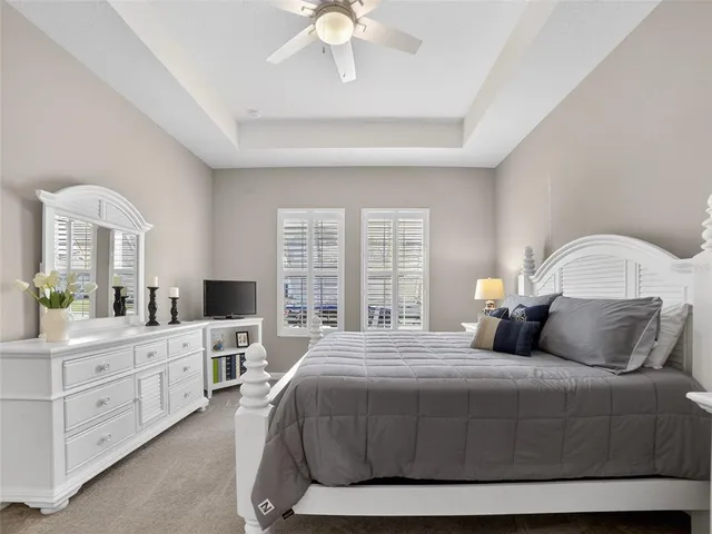 an aerial view of a house with a outdoor space