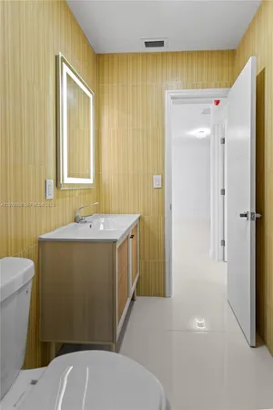 a view of a hallway with closet