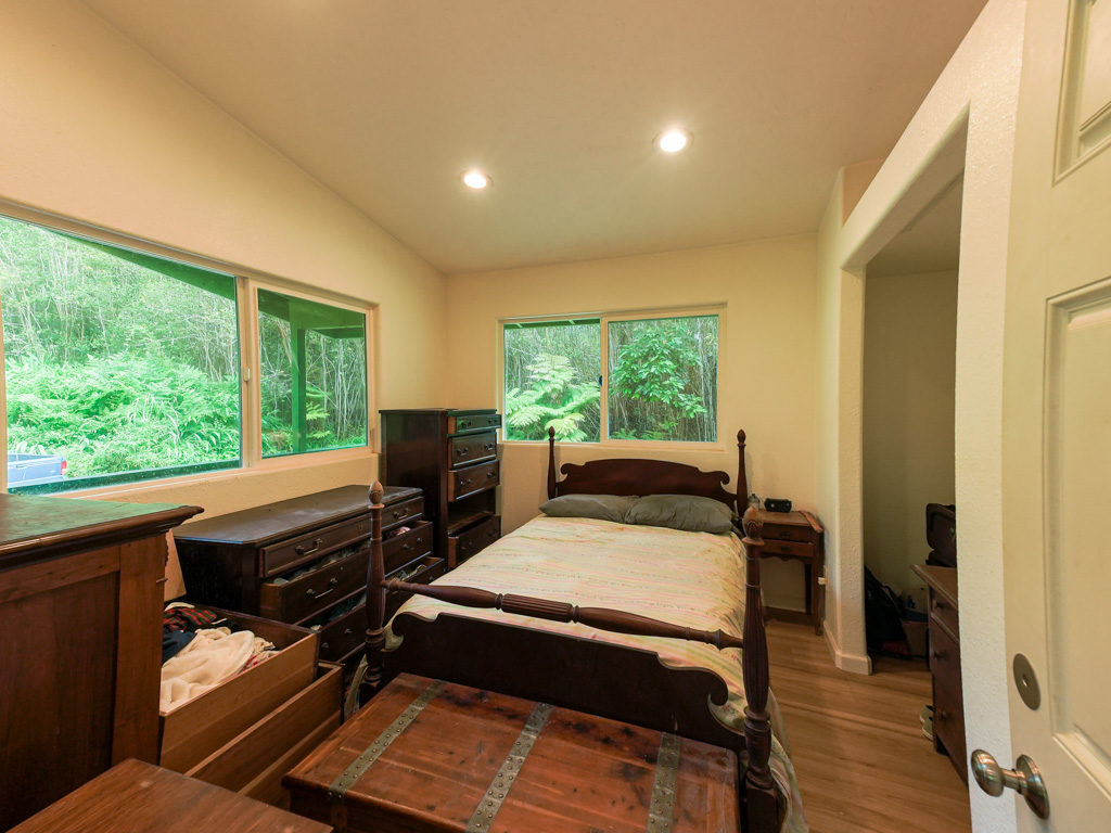 1 9th Street Mountain View, HI 96771 - Photo 8 of 21 a bedroom with a bed a table and windows