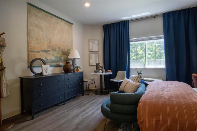 a room with a desk and a chair