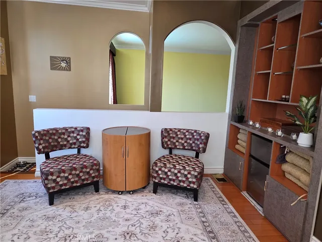 a living room with furniture