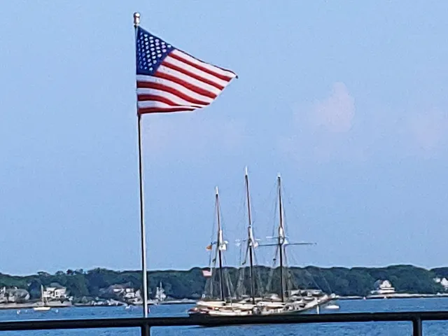 a view of a ocean with a large building