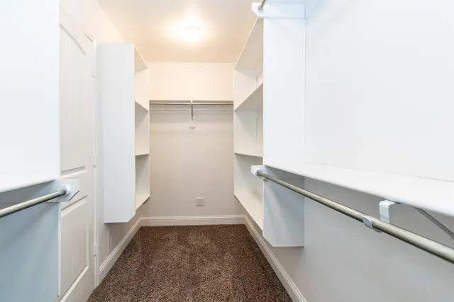 a view of walk in closet with rug