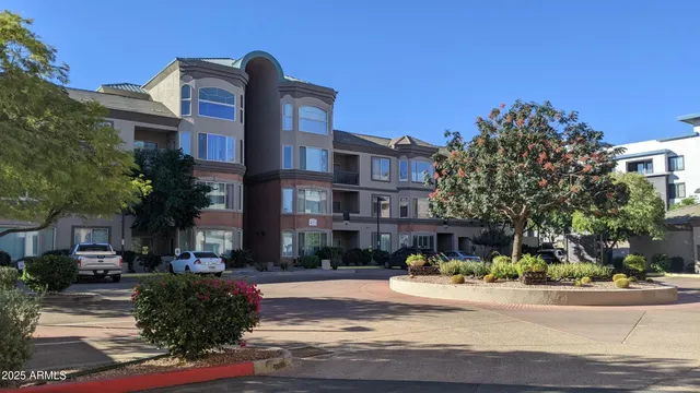 a front view of a building with street view