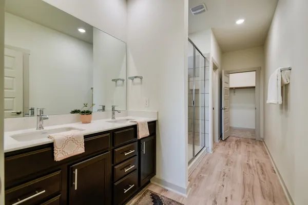 a living room with furniture