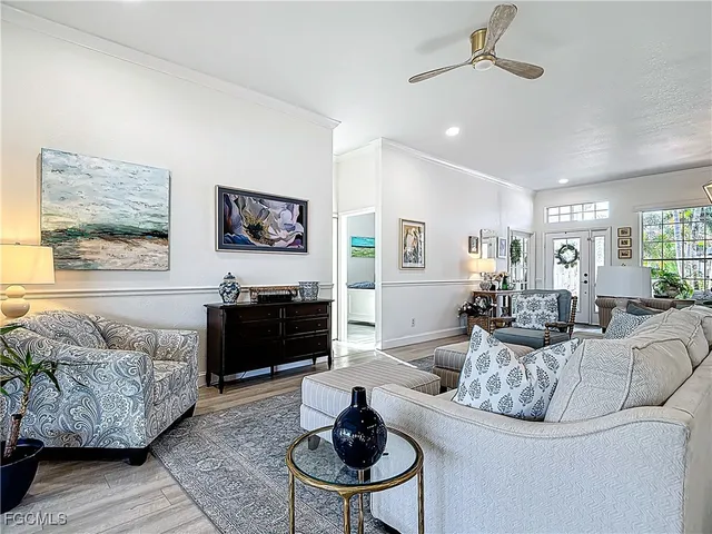 a living room with furniture and a couch