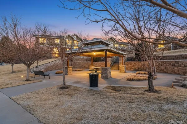a view of a yard with a tree