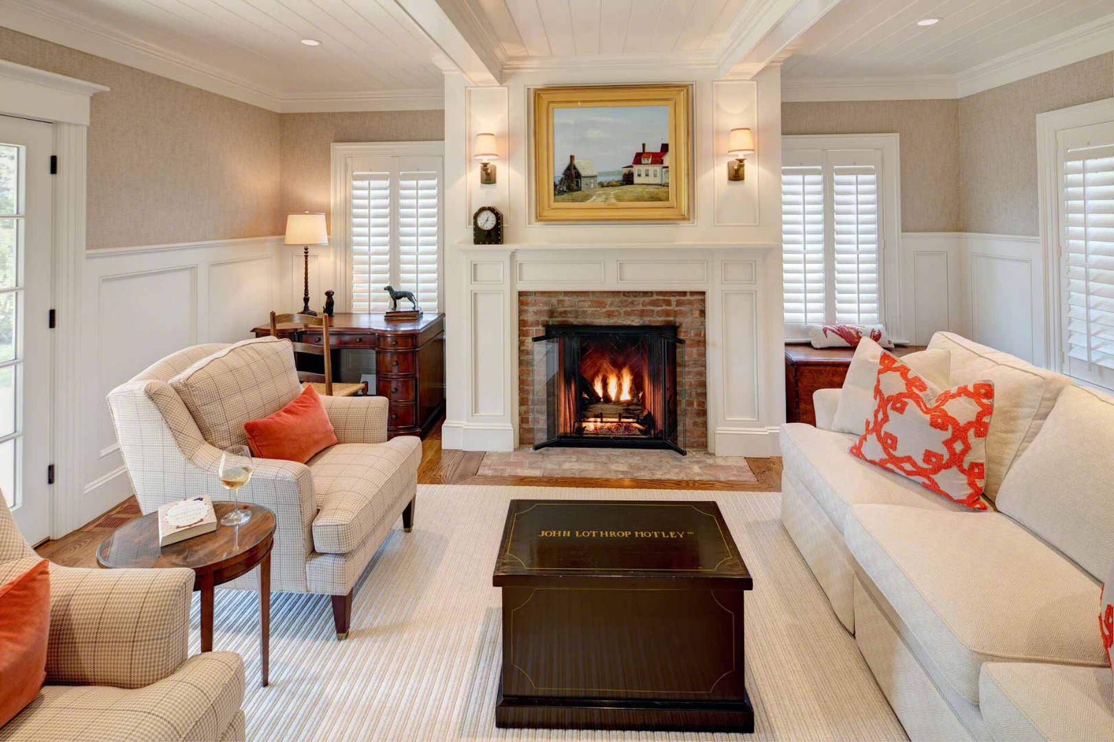 1 Field Club Drive Edgartown, MA 02539 - Photo 12 of 24 a living room with furniture and a fireplace